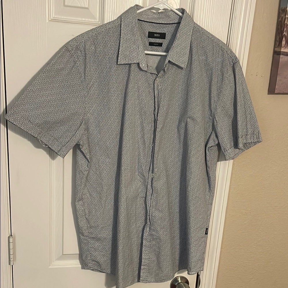 Hugo Boss Blue Casual Button Down Shirt